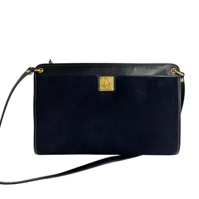 Dior -- Navy Suede Shoulder Bag ()