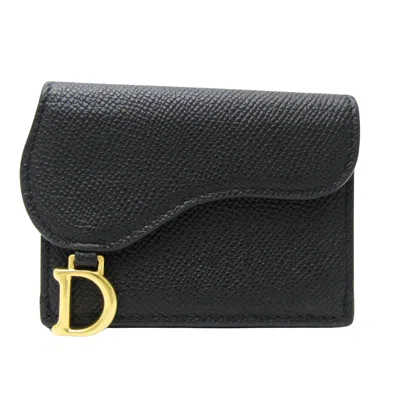 Dior Saddle Black Leather Wallet  ()