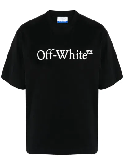 Off-white Big Bookish Skate Cotton T-shirt In Black