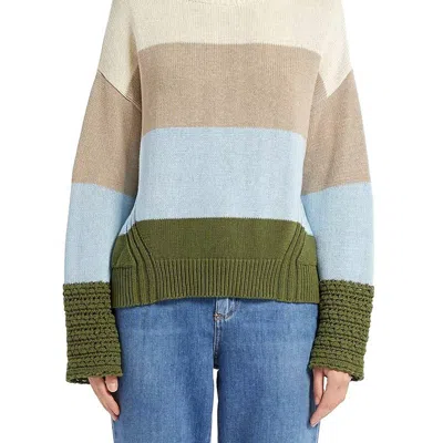 Marella Silvana Sweater In Cream/beige/blue/green In Brown