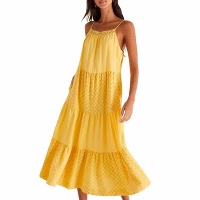 Z Supply Dalilah Eyelet Midi Dress In Yellow