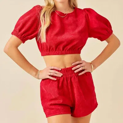 Day + Moon Apple Of My Eye Shorts In Red