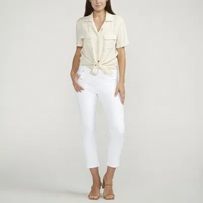 Jag Cassie Mid Rise Cropped Pants In White