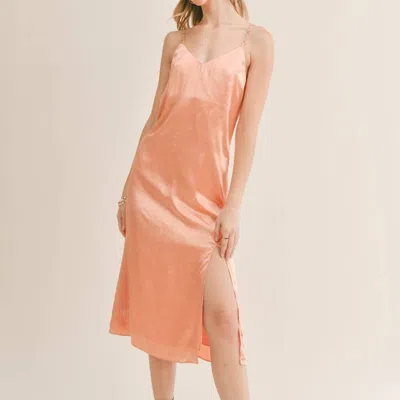 Sage The Label Dahlia Slip Dress In Peach In Orange