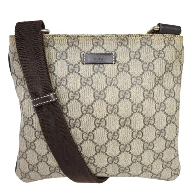 Gucci Gg Canvas Beige Canvas Shoulder Bag () In Gray