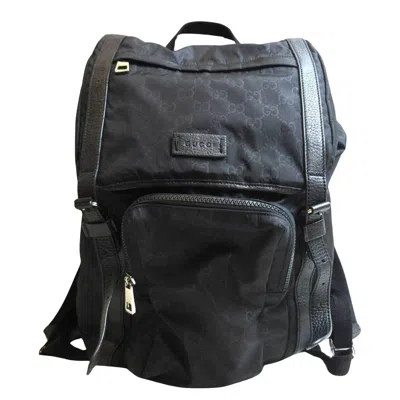 Gucci Gg Canvas Black Canvas Backpack Bag ()