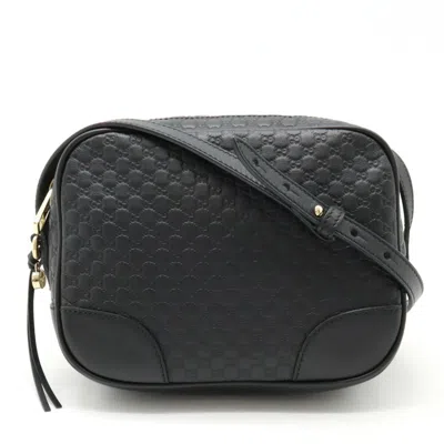 Gucci Ssima Black Leather Shoulder Bag ()