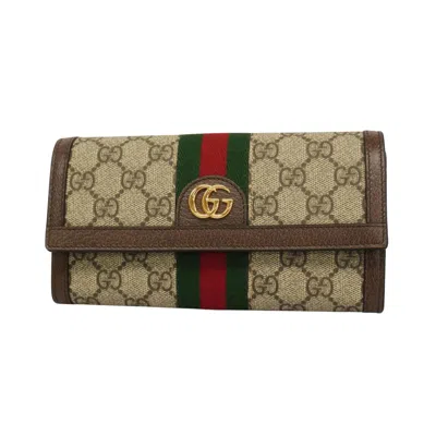 Gucci Ophidia Beige Canvas Wallet  ()