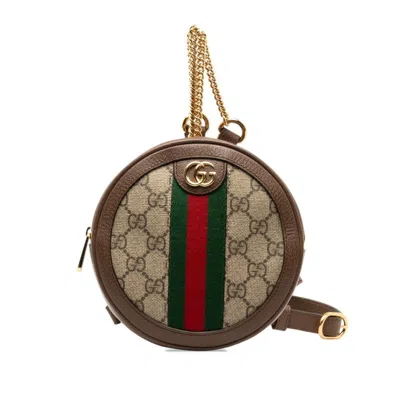 Gucci Ophidia Brown Canvas Shoulder Bag ()