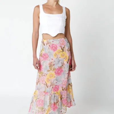 Olivaceous Ellisa Maxi Skirt In Pink