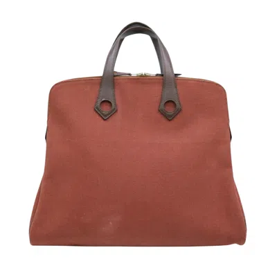Hermes Hermès Heeboo Brown Suede Tote Bag () In Orange