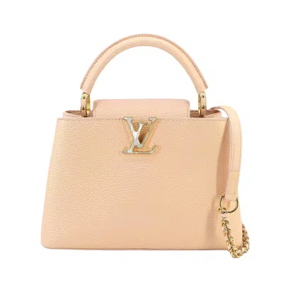 Pre-owned Louis Vuitton Capucines Yellow Leather Shoulder Bag ()