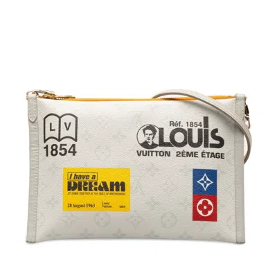 Pre-owned Louis Vuitton Flat Messenger Grey Canvas Shoulder Bag ()