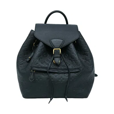 Pre-owned Louis Vuitton Montsouris Black Leather Backpack Bag ()