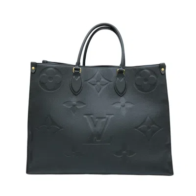 Pre-owned Louis Vuitton Onthego Gm Black Leather Tote Bag ()