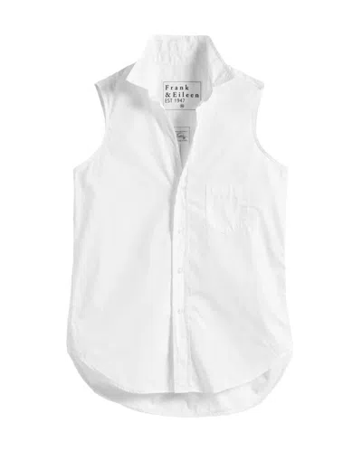 Frank And Eileen Fiona Sleeveless Button-up Shirt In White