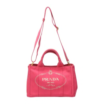 Prada Canapa Pink Denim - Jeans Tote Bag ()
