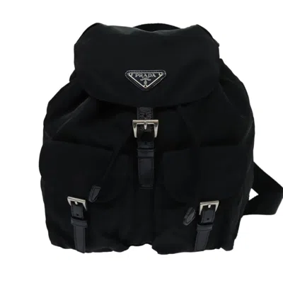 Prada Tessuto Black Synthetic Backpack Bag ()
