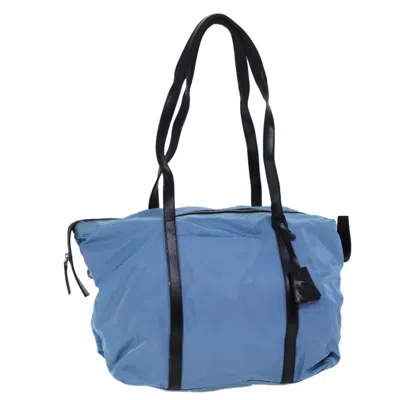 Prada Tessuto Blue Synthetic Tote Bag ()