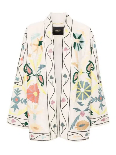 Seventy Floral-embroidery Cotton Jacket In Multicolour