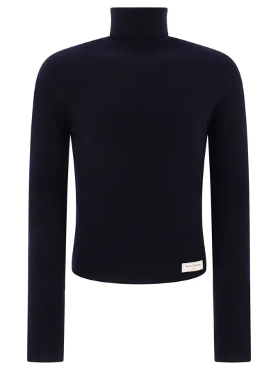 Balmain Sweater With Patch Logo In Blue