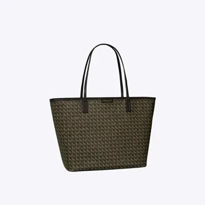 Tory Burch Ever-ready Tote Coated Canvas Bag In Black