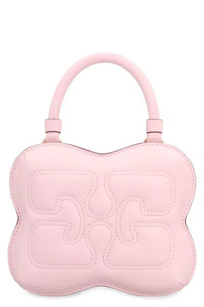 Ganni Butterfly Eco-leather Small Handbag In Pink
