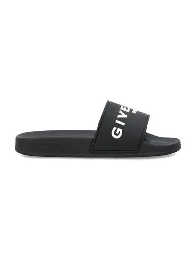Givenchy Slide Flat Sandals In Noir