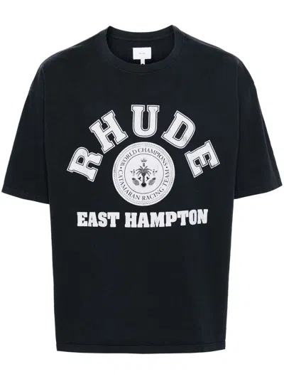 Rhude Hampton Catamaran Logo-print T-shirt In Blue