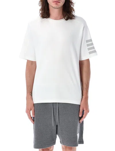 Thom Browne T-shirt With 4 Bar Stripes In White