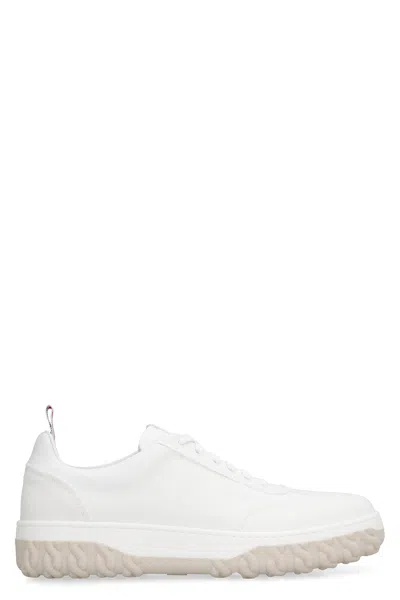 Thom Browne Tricolor Canvas Sneakers For Men In White