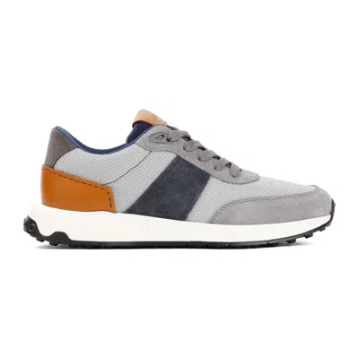 Tod's Grey Textile And Leather Sneakers For Men In Gray