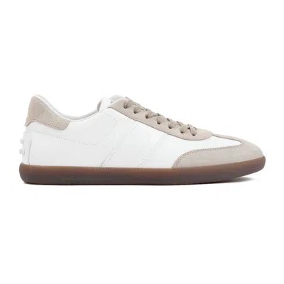 Tod's Men's White Leather Sneakers For Ss24