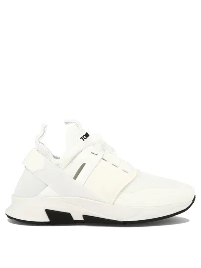 Tom Ford Men's White Jago Sneakers For The Ss24 Season