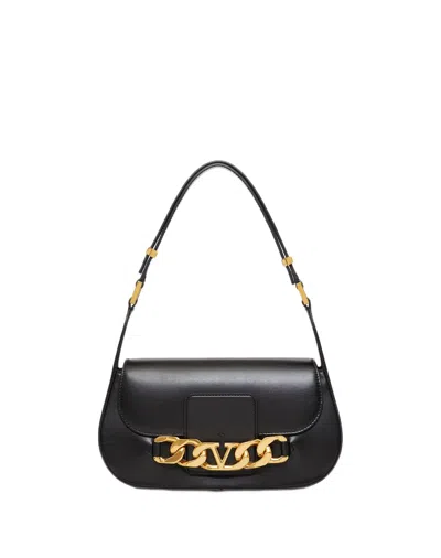 Valentino Garavani Black Leather Vogue Shoulder Handbag For Women