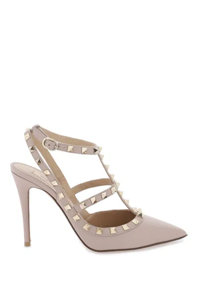 Valentino Garavani Pink Rockstud Slingback Pumps For Women In 100% Leather (ss24 Collection)