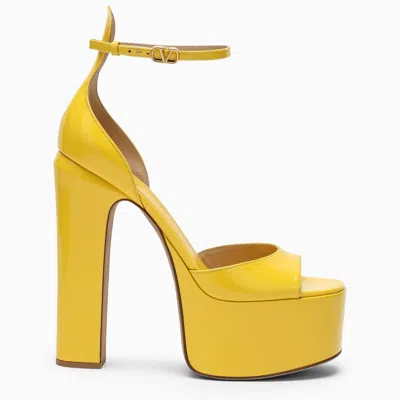 Valentino Garavani Lemon Platform Sandals In Yellow