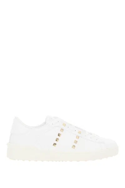 Valentino Garavani Minimalist White Leather Sneakers For Women