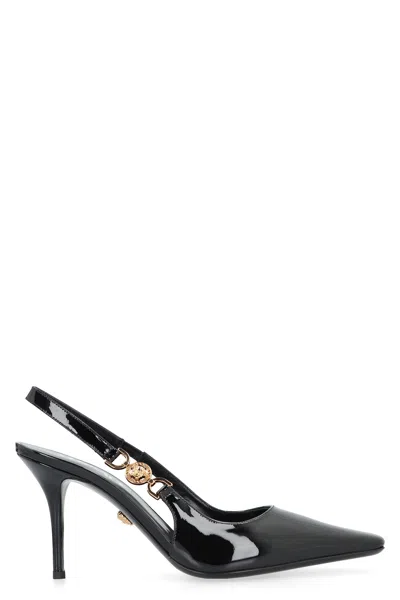 Versace Sleek And Sophisticated Black Patent Pumps For Women