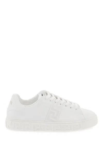 Versace Embroidered Men's Sneakers In White For Ss24 Collection