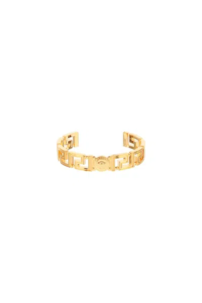 Versace Greek-inspired Gold Bracelet With Medusa Center