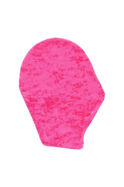 Vetements Fuchsia Velvet Balaclava Without Eye Holes And Zipper Closure In Pink