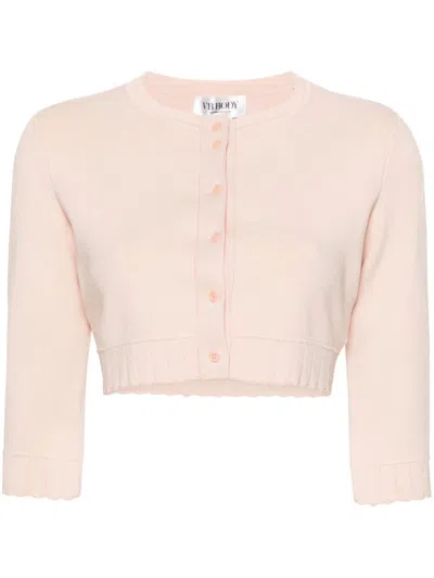 Victoria Beckham Sophisticated Nude Cropped Cardigan For Women In Beige