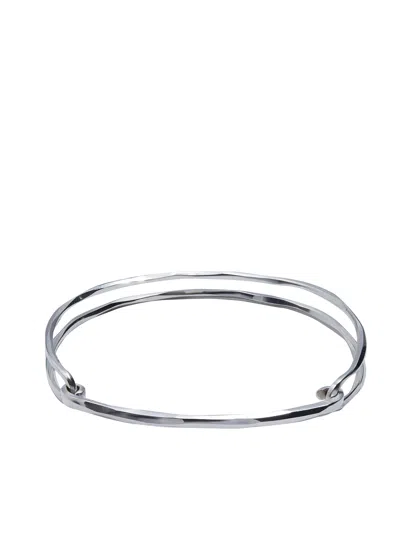 Werkstatt:münchen Silver Rigid Bracelet For Men In Gray
