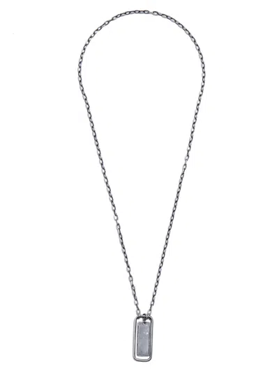 Werkstatt:münchen Silver Necklace With Pendant For Men In Gray