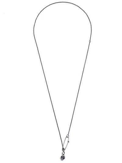 Werkstatt:münchen Silver Necklace With Pendant For Men In Gray