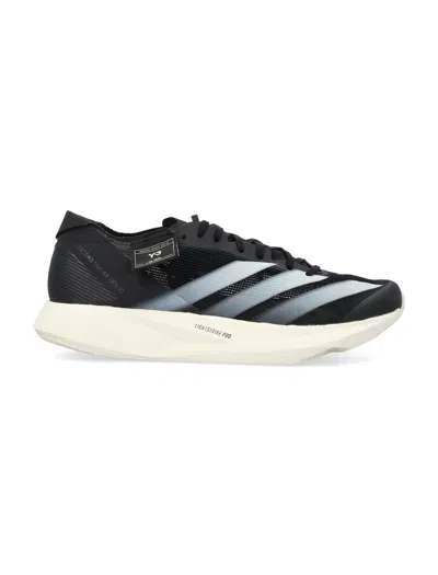 Y-3 Men's Black Low Top Sneakers With Tonal Mesh Upper And Iconic Stripes By A High-end Sports Brand