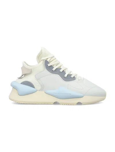 Y-3 Blue And White Leather Sneakera In Grey_white_light_blue