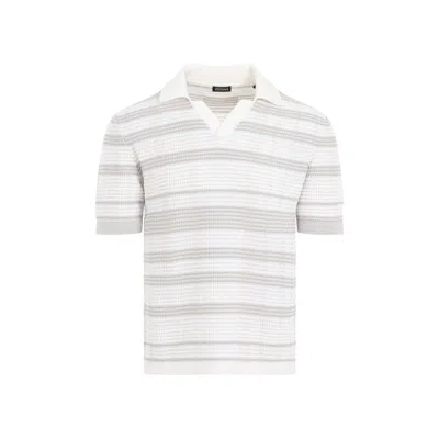 Zegna Luxurious Cotton-silk Polo For Men In Beige
