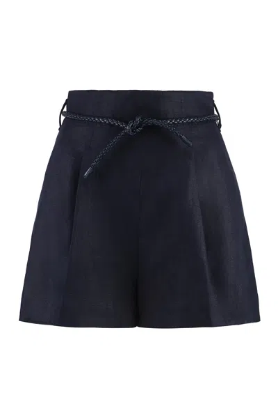 Zimmermann Linen Shorts In Black